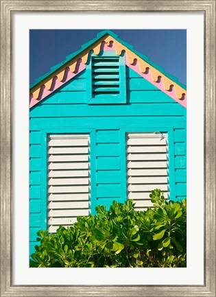 Framed Colorful Cottage at Compass Point Resort, Gambier, Bahamas, Caribbean Print