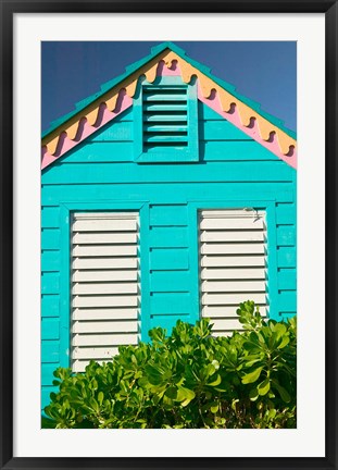 Framed Colorful Cottage at Compass Point Resort, Gambier, Bahamas, Caribbean Print