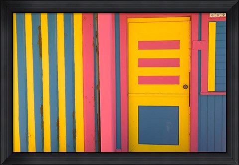 Framed Colorful Doorway, New Providence Island, Bahamas, Caribbean Print