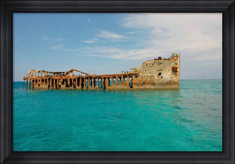Framed Cement shipwreck, Barnett Harbour, Bahamas Print