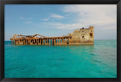 Framed Cement shipwreck, Barnett Harbour, Bahamas Print