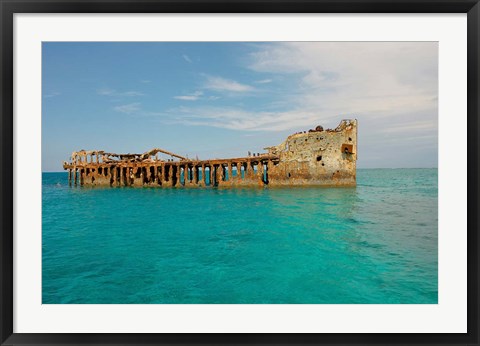 Framed Cement shipwreck, Barnett Harbour, Bahamas Print