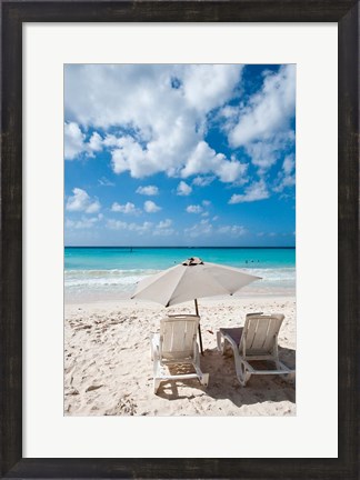 Framed Carib Beach Barbados, Caribbean Print