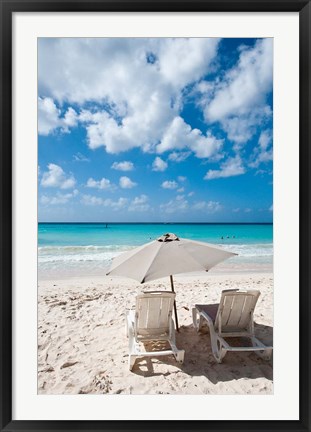 Framed Carib Beach Barbados, Caribbean Print