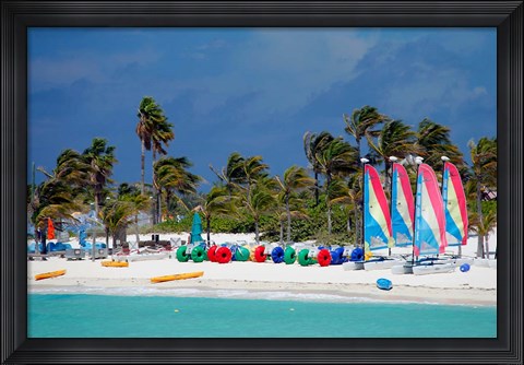 Framed Watercraft Rentals at Castaway Cay, Bahamas, Caribbean Print