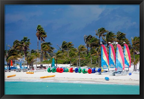 Framed Watercraft Rentals at Castaway Cay, Bahamas, Caribbean Print