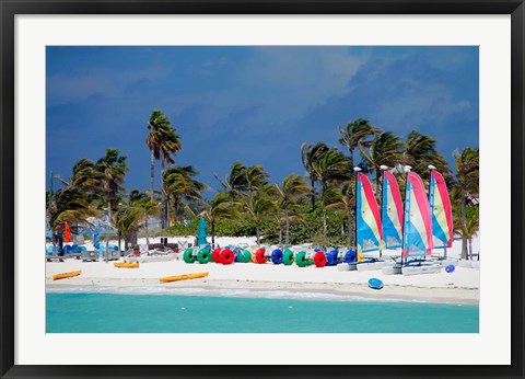 Framed Watercraft Rentals at Castaway Cay, Bahamas, Caribbean Print