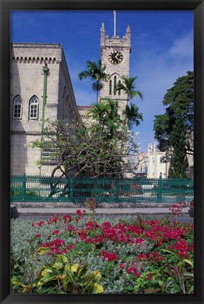 Framed Government House, Bridgetown, Barbados, Caribbean Print