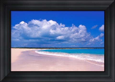 Framed Pink Sand Beach, Harbour Island, Bahamas Print