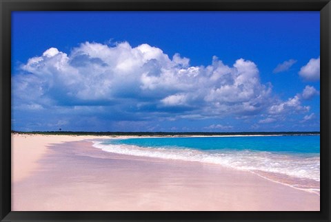 Framed Pink Sand Beach, Harbour Island, Bahamas Print