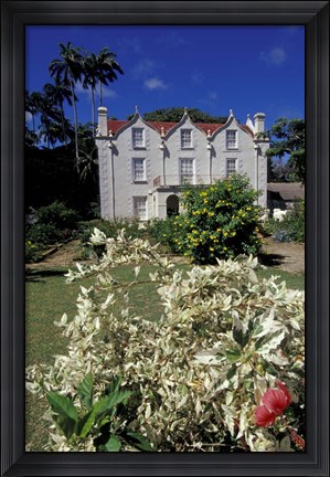 Framed St Nicholas Abbey, St Peter Parish, Barbados, Caribbean Print