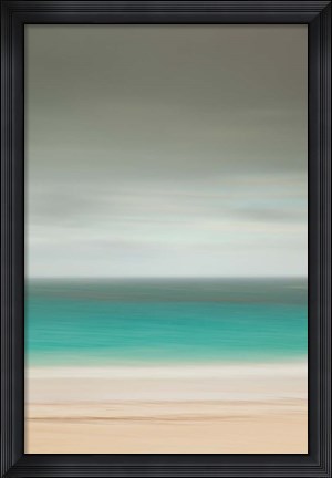 Framed Bahamas, Eleuthera, Pink Sand Beach on a cloudy day Print
