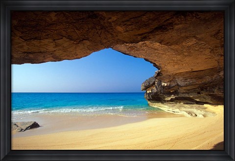 Framed Cave at French Bay, San Salvador Island, Bahamas Print