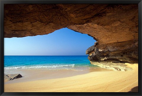 Framed Cave at French Bay, San Salvador Island, Bahamas Print