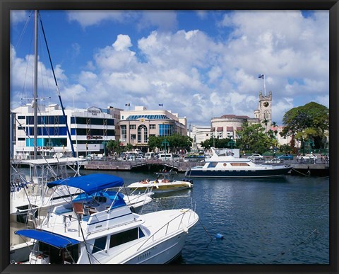 Framed Careenage, Bridgetown, Barbados, Caribbean Print