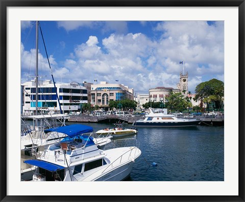Framed Careenage, Bridgetown, Barbados, Caribbean Print