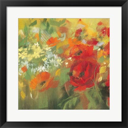 Framed Oriental Poppy Field II Print