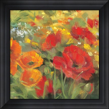 Framed Oriental Poppy Field I Print
