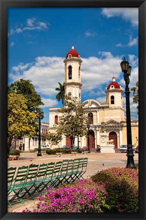 Framed Beautiful Immaculate Conception Catholic Church in Cienfuegos, Cuba Print