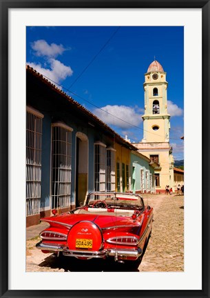 Framed Old worn 1958 Classic Chevy, Trinidad, Cuba Print