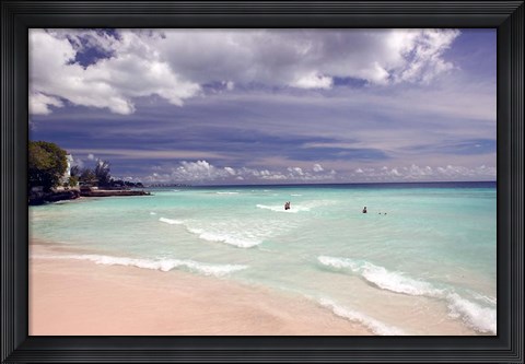 Framed View of Dover Beach, Barbados, Caribbean Print