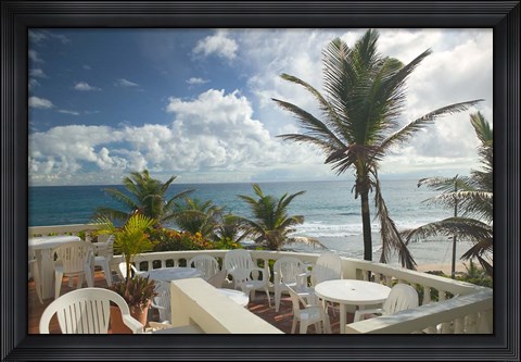 Framed View of Soup Bowl Beach, Bathsheba, Barbados, Caribbean Print
