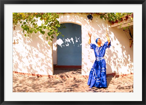 Framed African Dancer in Old Colonial Village, Trinidad, Cuba Print