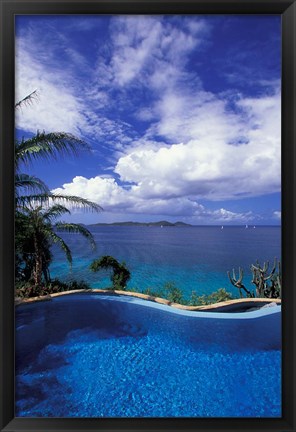 Framed BVI, Virgin Gorda, Little Dix Bay, Resort, poolside Print