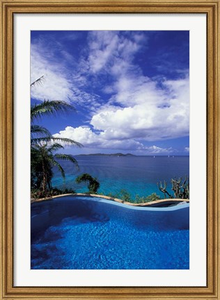Framed BVI, Virgin Gorda, Little Dix Bay, Resort, poolside Print