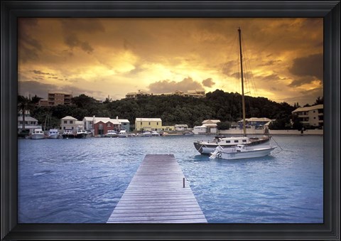 Framed View of Flatts Village, Bermuda, Caribbean Print
