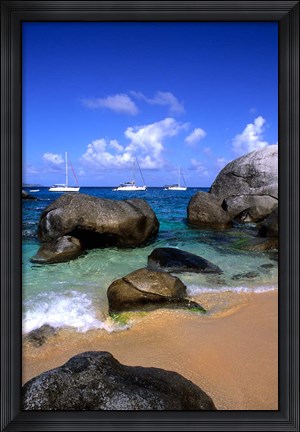 Framed Baths of Virgin Gorda, British Virgin Islands, Caribbean Print