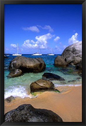 Framed Baths of Virgin Gorda, British Virgin Islands, Caribbean Print