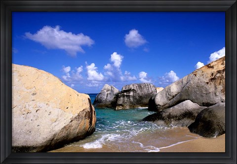 Framed Boulders, Beach, Virgin Gorda, British Virgin Islands Print