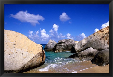 Framed Boulders, Beach, Virgin Gorda, British Virgin Islands Print