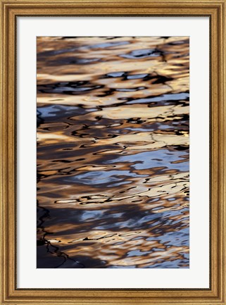 Framed Abstract sunrise reflection on water, Havana Harbor, Havana, Cuba Print
