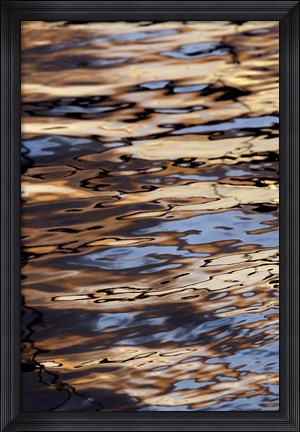 Framed Abstract sunrise reflection on water, Havana Harbor, Havana, Cuba Print