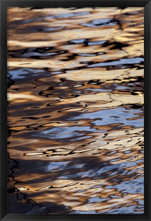 Framed Abstract sunrise reflection on water, Havana Harbor, Havana, Cuba Print