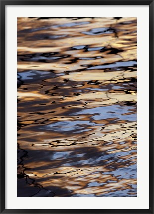 Framed Abstract sunrise reflection on water, Havana Harbor, Havana, Cuba Print