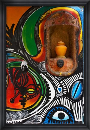 Framed Callejon de Hamels famous artwork on building walls, Cuba Print