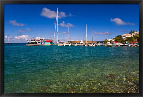 Framed Harbor, Leverick Bay Resort and Marina, BVI Print