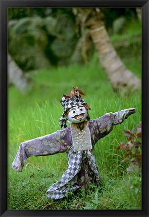 Framed Village Scarecrow, Rice Fields, near Tegallalan, Bali, Indonesia Print