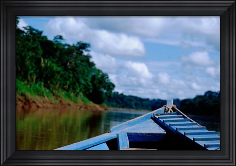 Framed Canoe on the Tambopata River, Peruvian Amazon, Peru Print