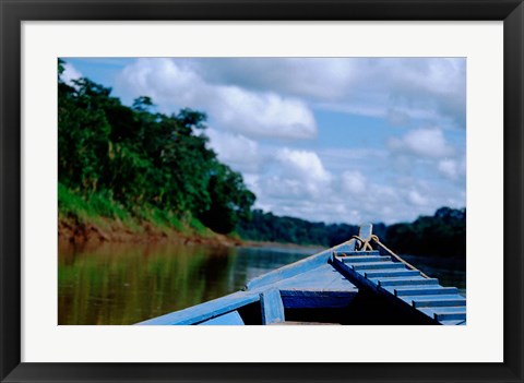 Framed Canoe on the Tambopata River, Peruvian Amazon, Peru Print