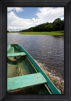 Framed Dugout canoe, Arasa River, Amazon, Brazil Print