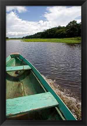 Framed Dugout canoe, Arasa River, Amazon, Brazil Print