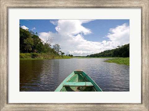 Framed Dugout canoe, Boat, Arasa River, Amazon, Brazil Print