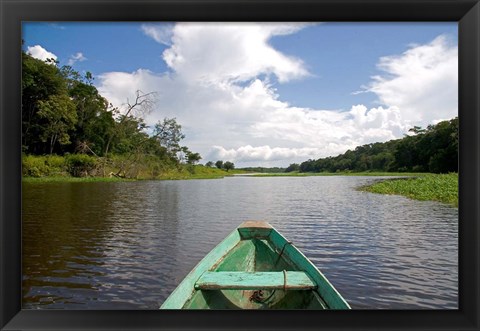 Framed Dugout canoe, Boat, Arasa River, Amazon, Brazil Print