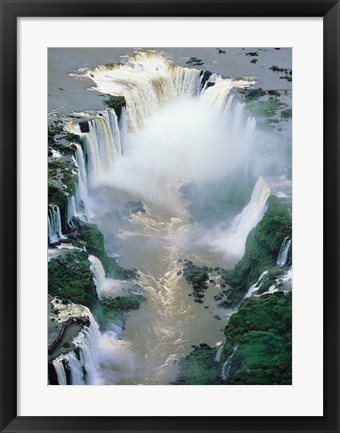 Framed Igwacu Falls Thunders, Brazil Print