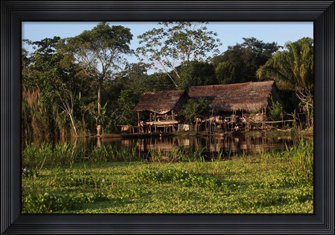 Framed Scenes along the Amazon River in Peru Print