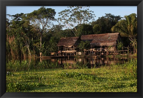 Framed Scenes along the Amazon River in Peru Print